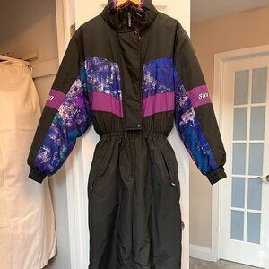 Vintage '90s Women's One-pc Ski-Doo Snow Suit, Black, Size M